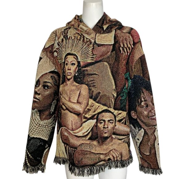 Kaiface The Brand Tapestry Hoodie Sweatshirt Pullover M Streetwear Urban Fringe - Picture 12 of 14